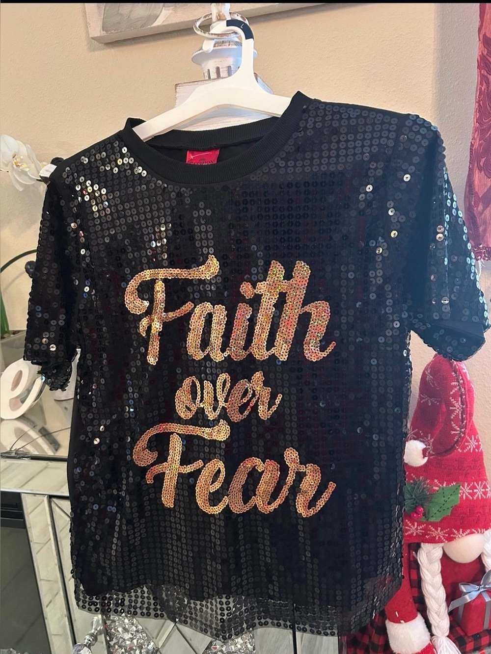 Black Sequin top